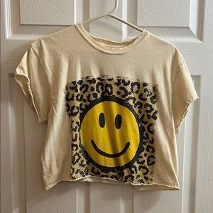 Smiley Face Cropped Tee
